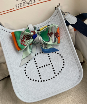 에르메스 미니 에블린16 블루페일 금장